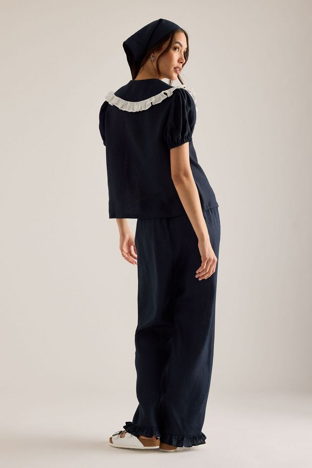 Sleeper Puff Linen Lounge Shirt #3