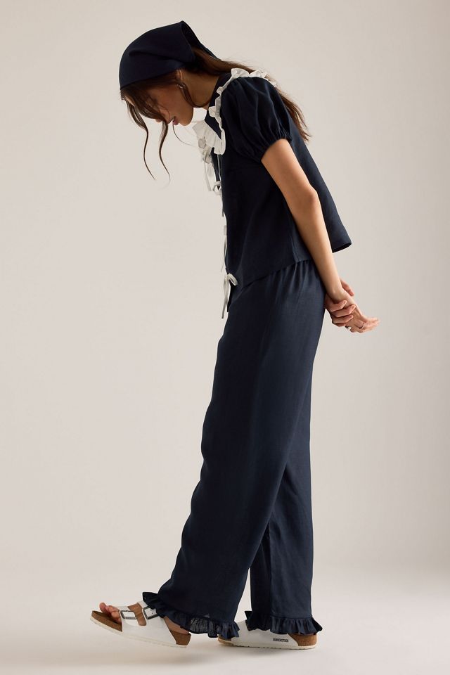 Sleeper Puff Linen Lounge Trousers with Headscarf #2