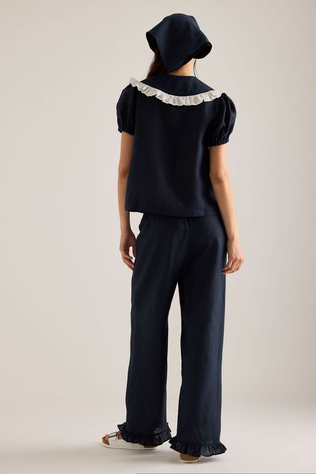 Sleeper Puff Linen Lounge Trousers with Headscarf #3