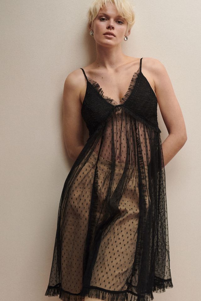 sheer overlay dress