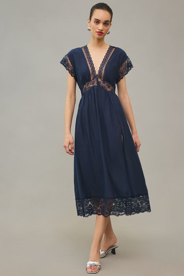 Anthropologie hot sale navy dress