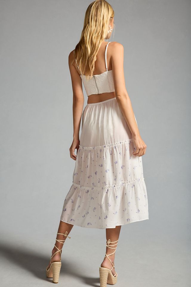 By Anthropologie Sheer Tiered Midi Skirt #4