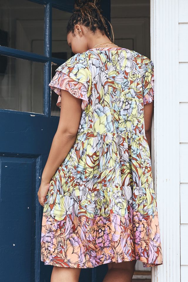 By Anthropologie Ruffle-Sleeve Flannel Dress #5