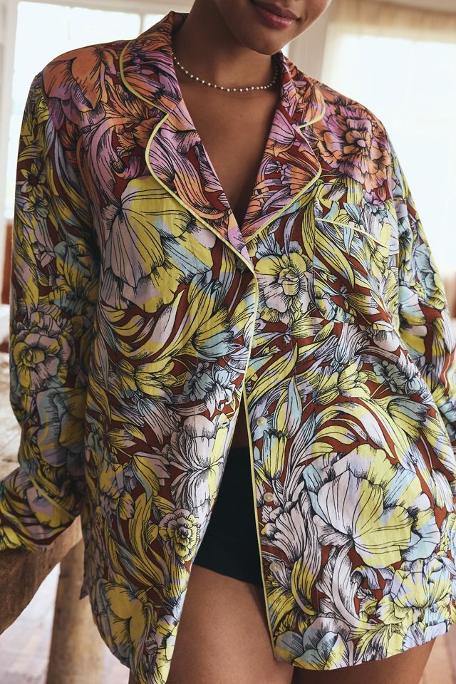 By Anthropologie Flannel Buttondown Pajama Top #5