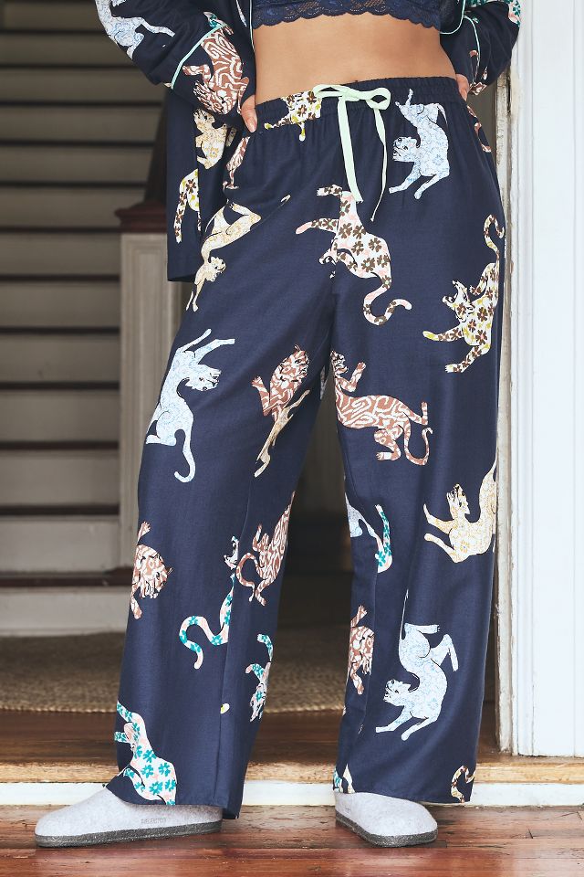 Victoria Garcia for Anthropologie Wide-Leg Flannel Pyjama Bottoms