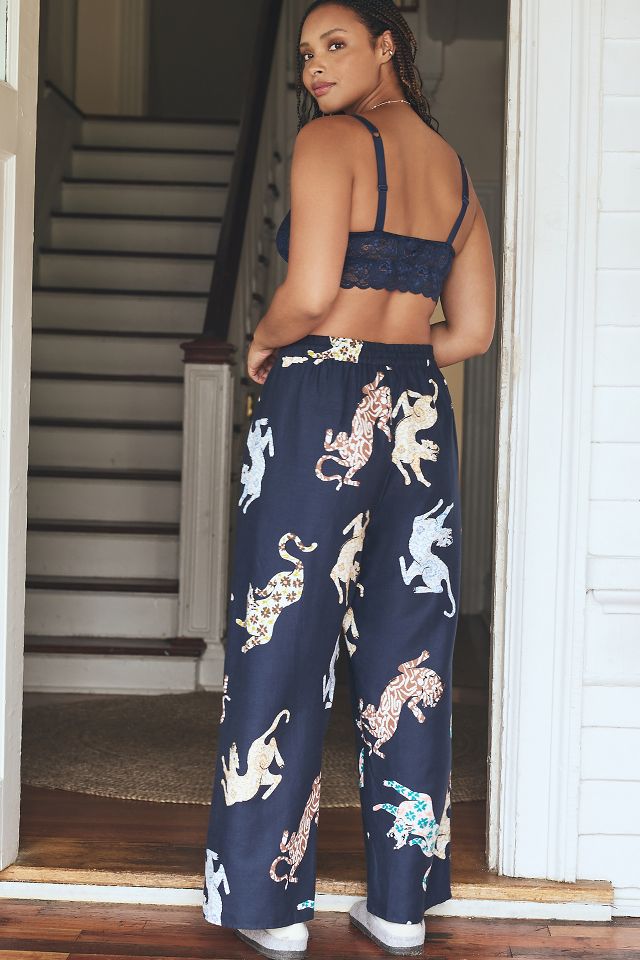 By Anthropologie Kari Butterfly Wide-Leg Pyjama Bottoms