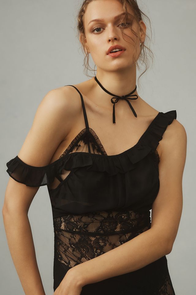 By Anthropologie Sheer Lace Midi Dress #2