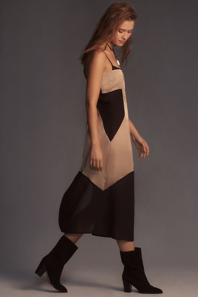 By Anthropologie Colorblock Slip Midi Dress #2