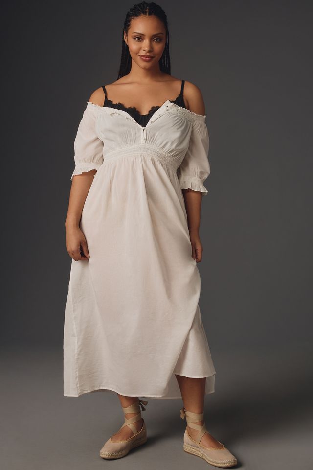 By Anthropologie Puff-Sleeve Midi Dress | Anthropologie