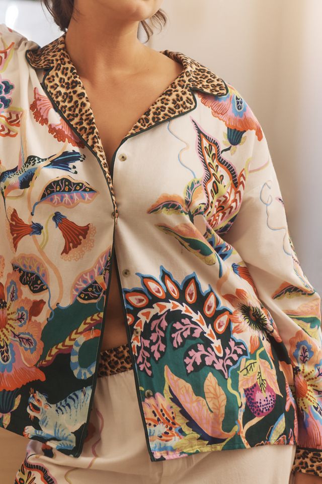 By Anthropologie Flannel Buttondown Pajama Top #7
