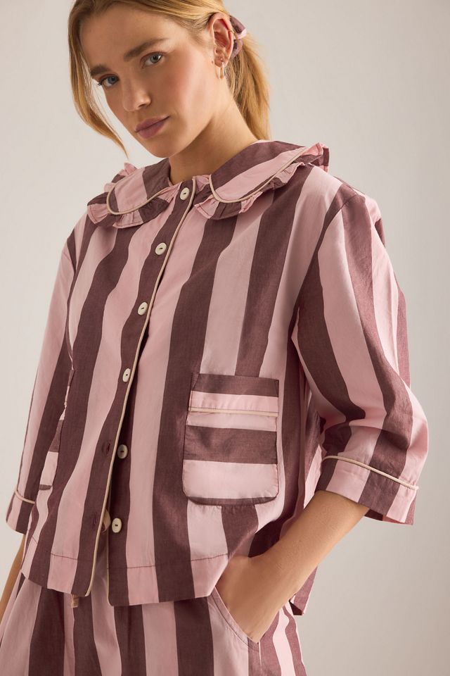 TBCo Langes Baumwoll-Streifen-Pyjama-Set #3