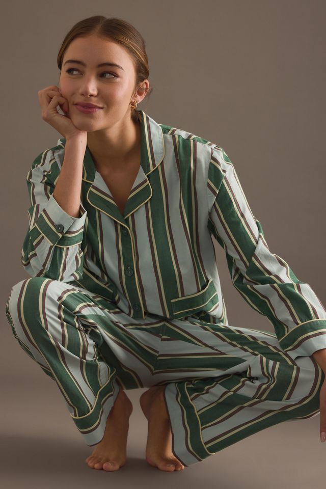 Conjunto de Pijama de Rayas Verdes TBCo #3