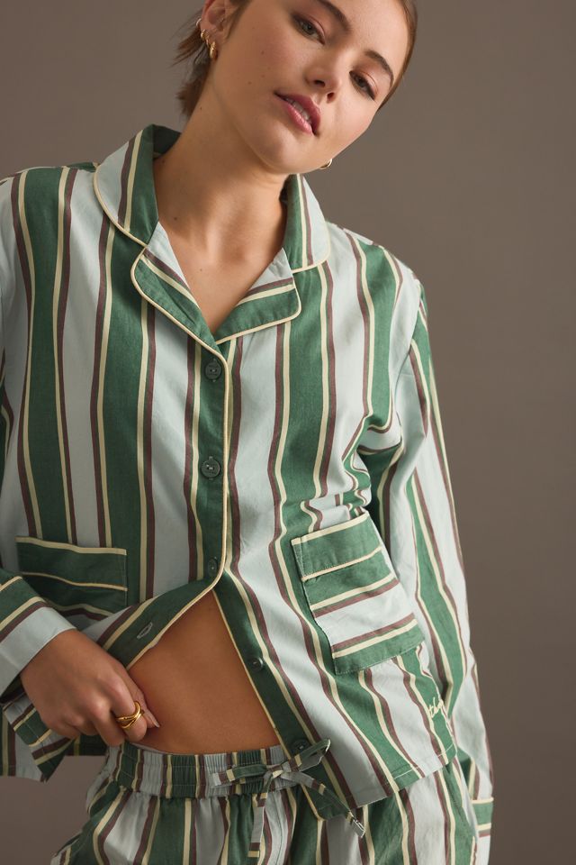 Conjunto de Pijama de Rayas Verdes TBCo #4
