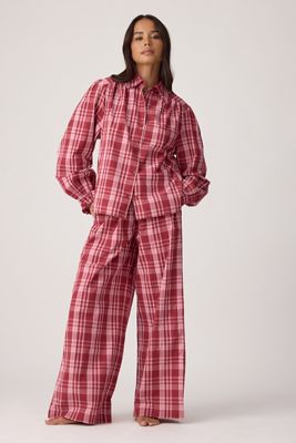 Set Pigiama Lungo a Quadri in 100% Cotone TBCo