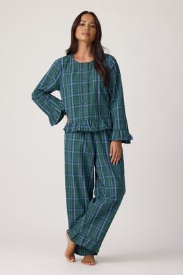 TBCo Kariertes 100% Baumwolle Langer Pyjama-Set