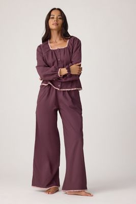 TBCo Langes Pyjama-Set aus Baumwolle-Leinen