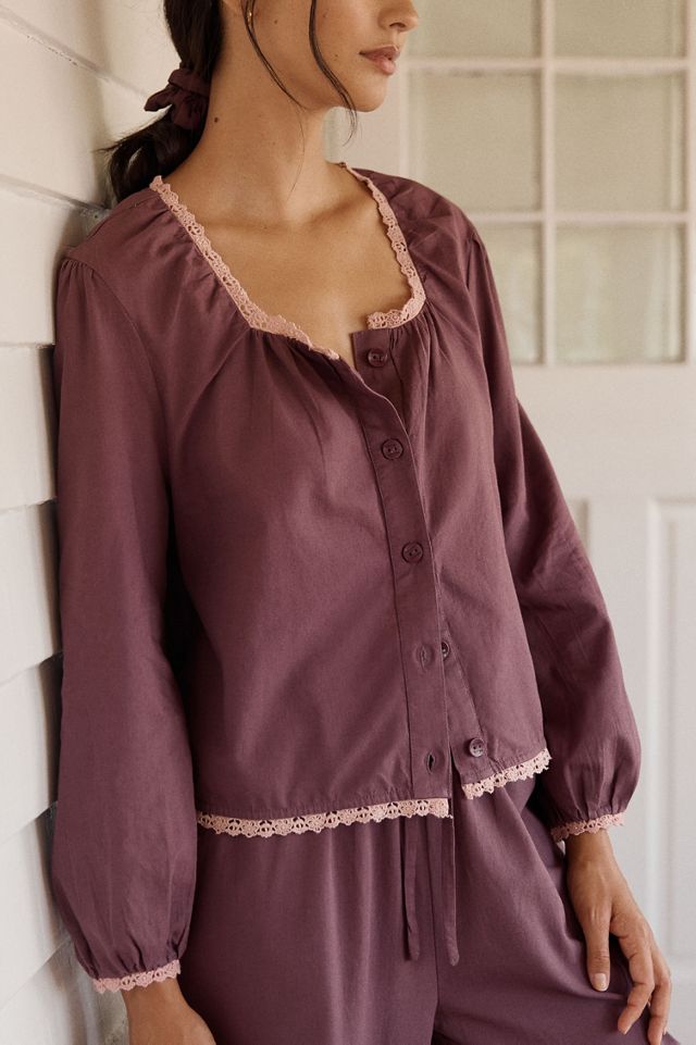 TBCo 100% Cotton Eyelet-Trim Pajama Set #1