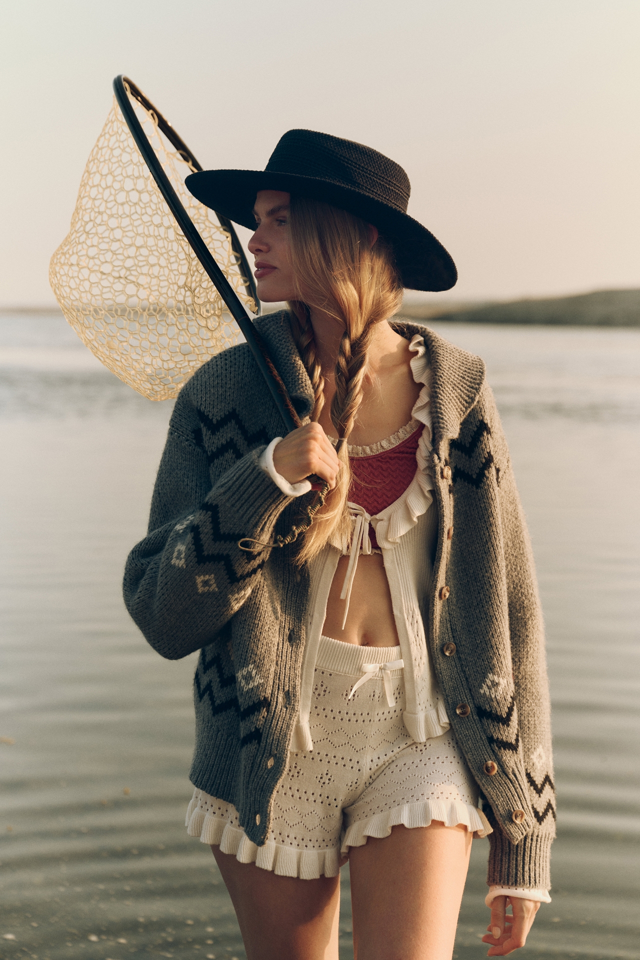 LyreBird Pointelle Flyaway Knit Top