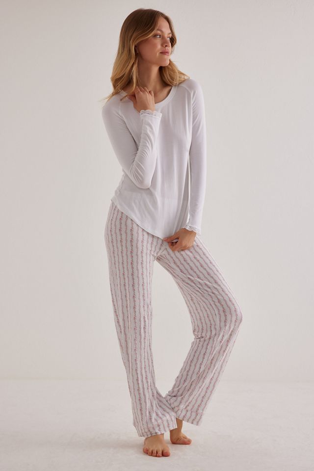 Stripe & Stare Scallop Sleeve Pyjama Top #2