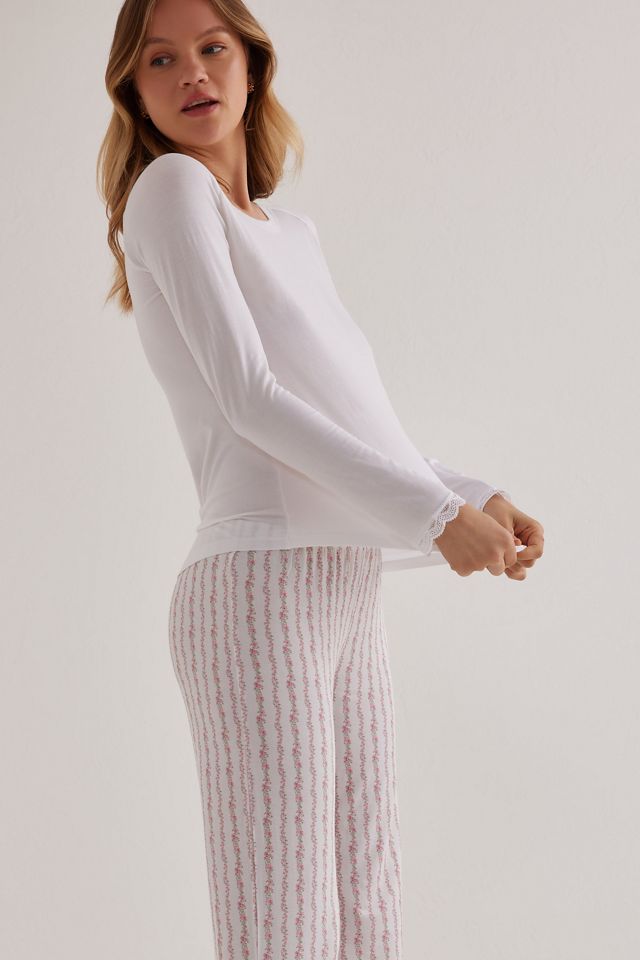 Stripe & Stare Scallop Sleeve Pyjama Top #3