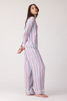 Stripe & Stare Gebürstetes Langes Pyjama-Set