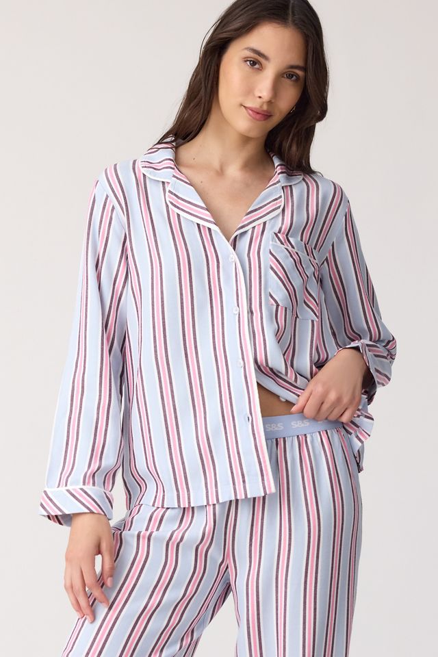 Stripe & Stare Brushed Long Pyjama Set #2