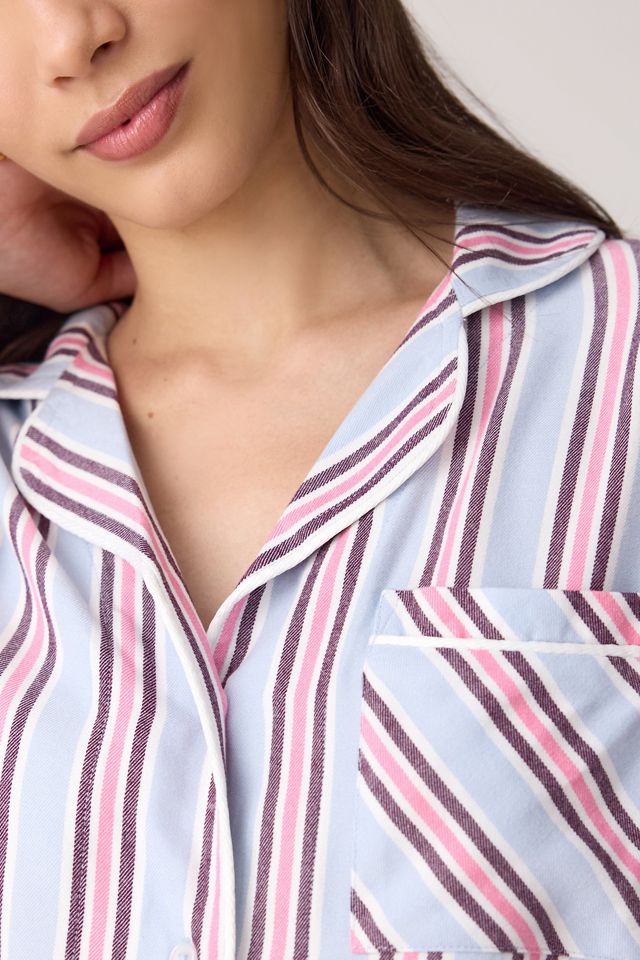 Stripe & Stare Brushed Long Pyjama Set #3