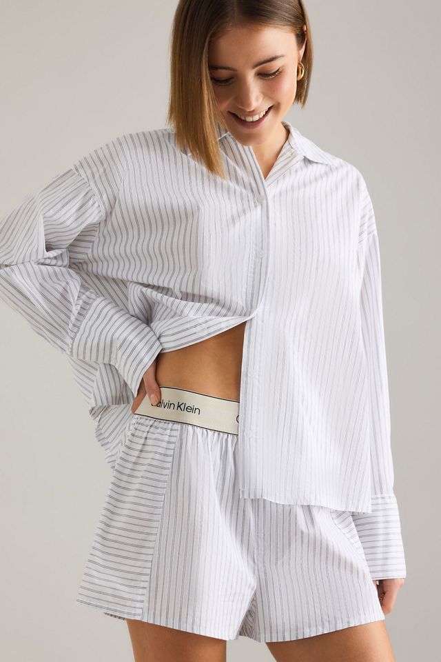 Calvin Klein Gestreifte Popeline-Shorts #2