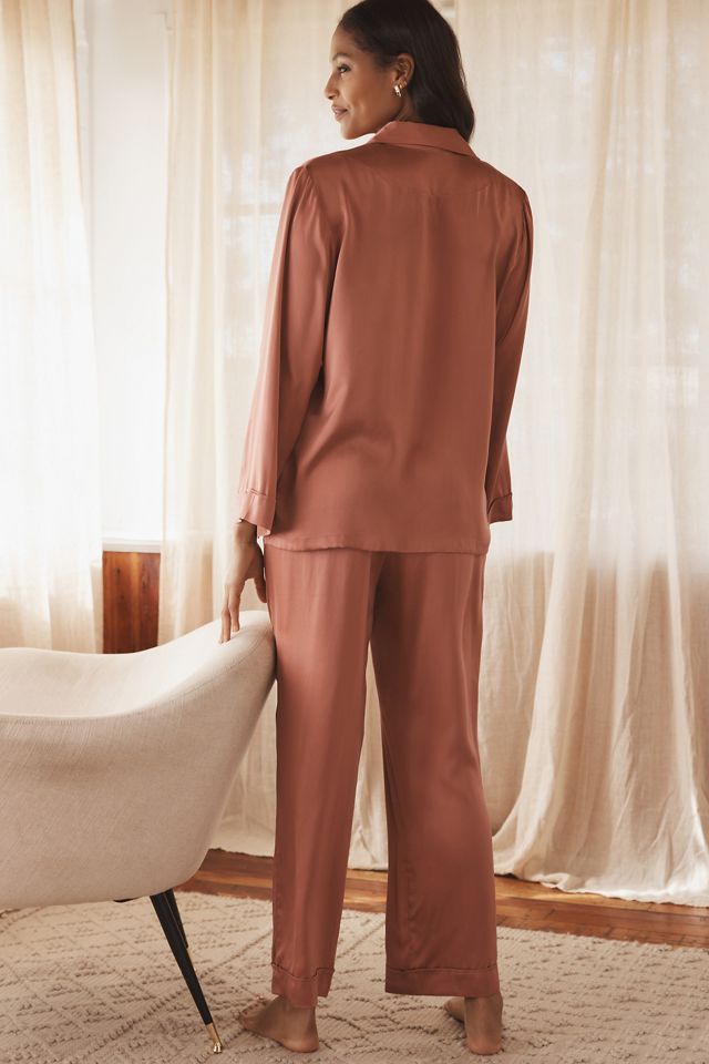 Papinelle Audrey Pure Silk Full Length Pajama Set Anthropologie