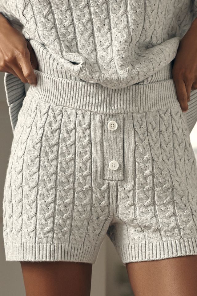 Papinelle Cozy Cable Cotton Cashmere Shorts #3