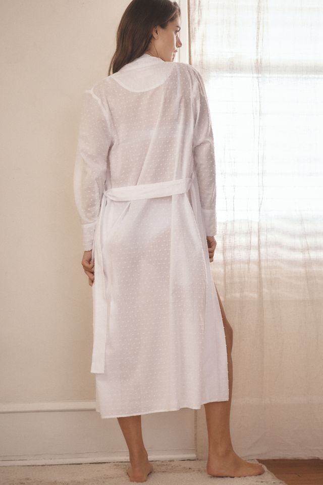 Papinelle Long-Sleeve Swiss Dot Maxi Robe #1