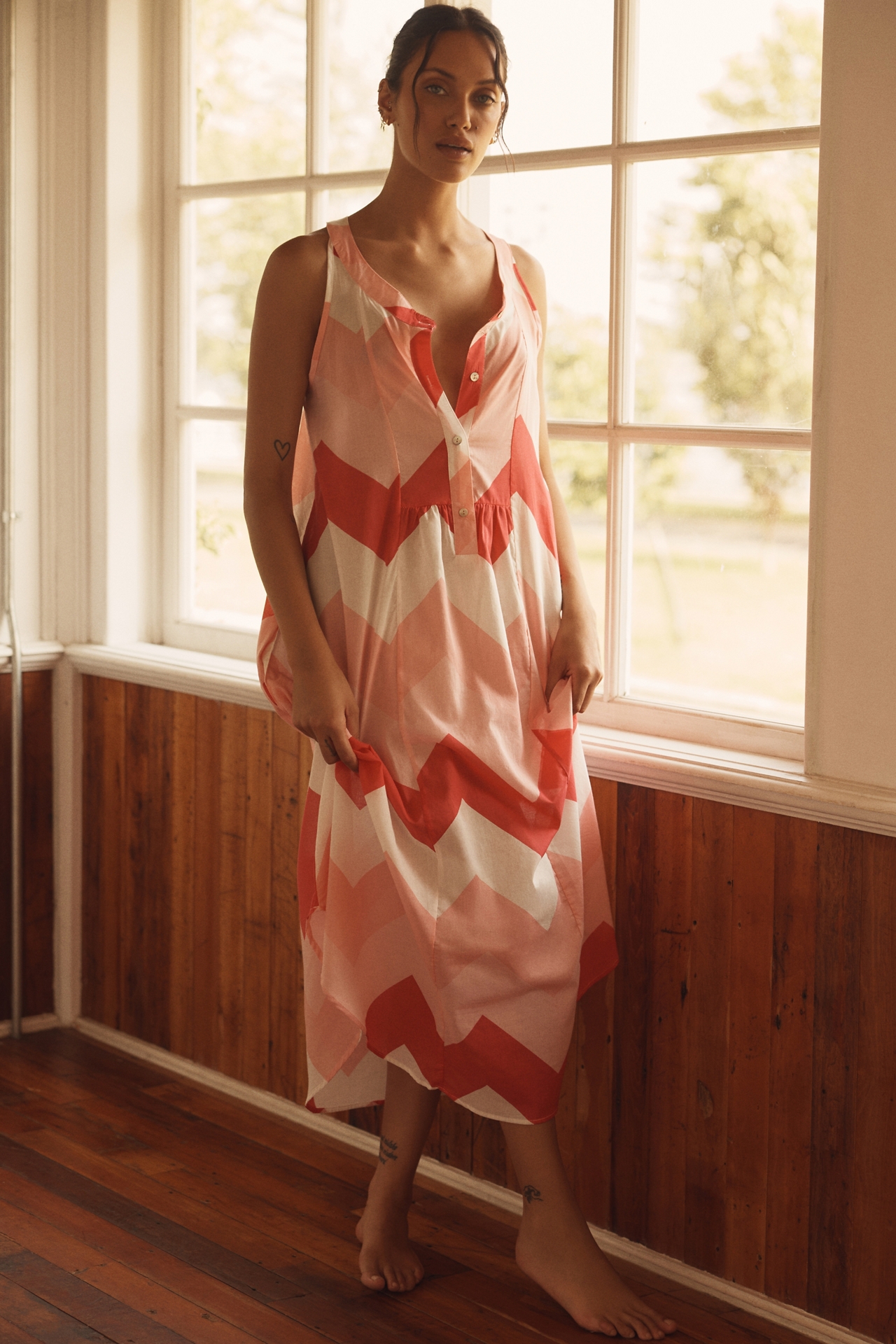 Papinelle Ava Panel-Front Maxi Nightgown