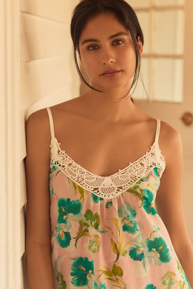 Papinelle Audrey Silk Blend Floral Lace Maxi Nightgown #1