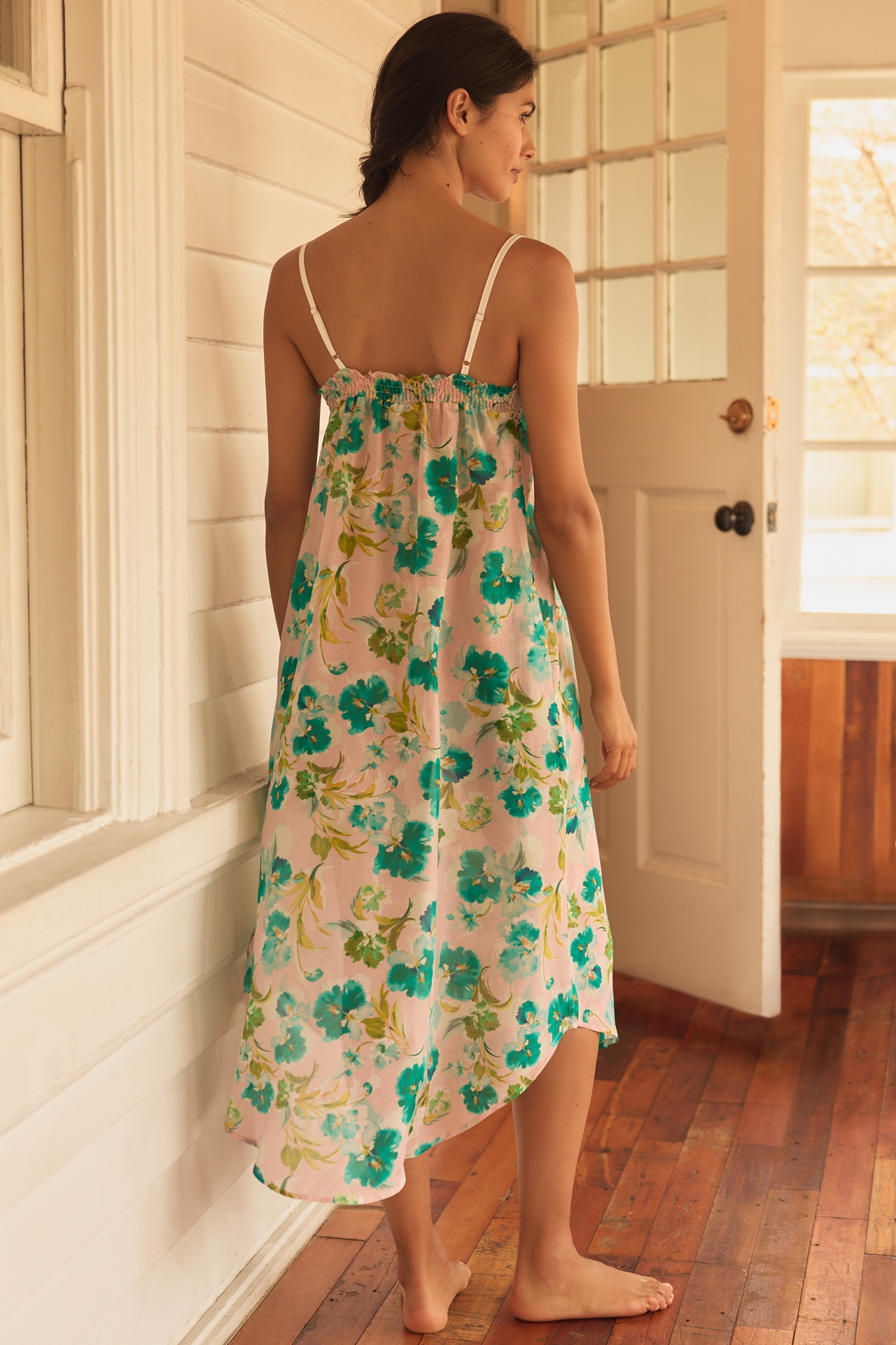 Papinelle Audrey Silk Blend Floral Lace Maxi Nightgown