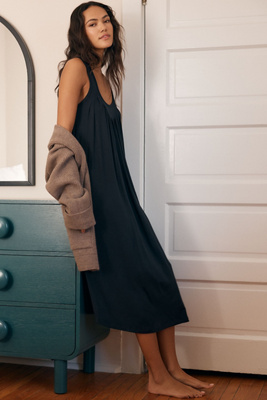 Papinelle Kate Soft Pleated Nightgown In Blue