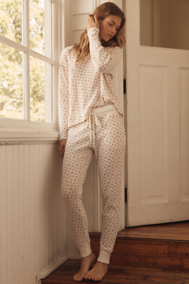 Super Soft Waffle V-Neck Top & Joggers Set Pants