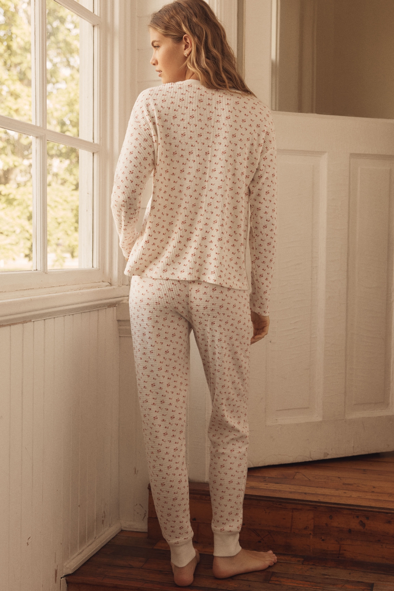 Papinelle Super Soft Waffle V-Neck Top & Joggers Set