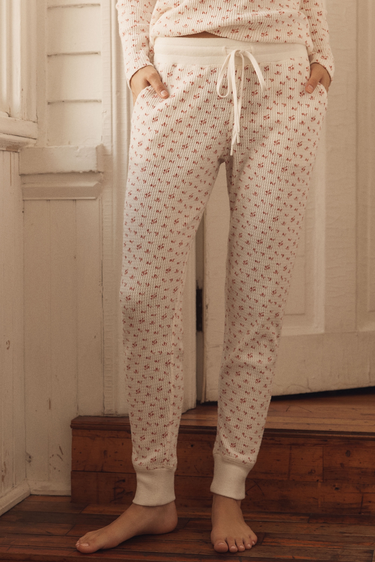 Papinelle Super Soft Waffle V-Neck Top & Joggers Set