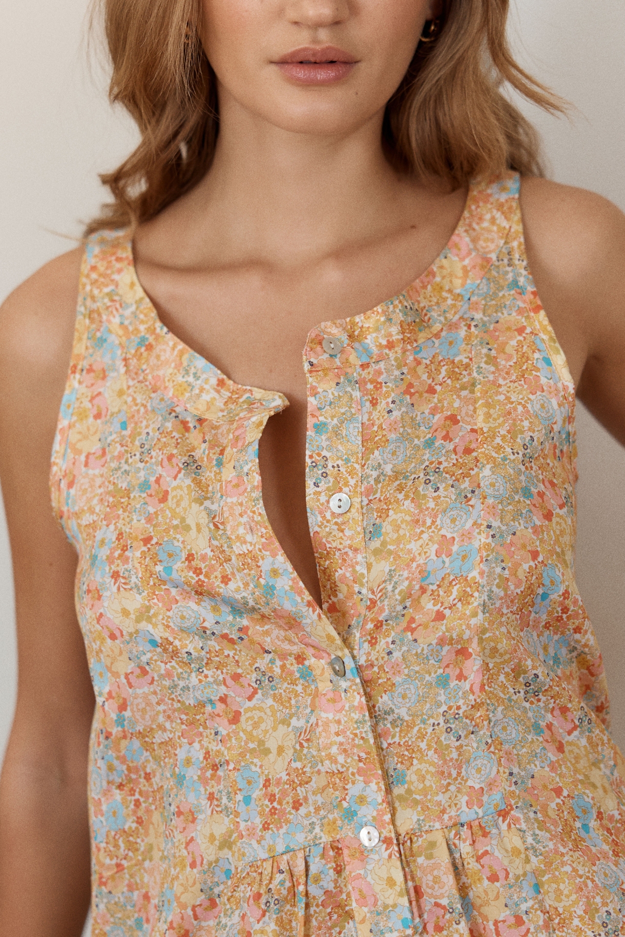 Papinelle Cotton Sateen Carly Floral Midi Dress