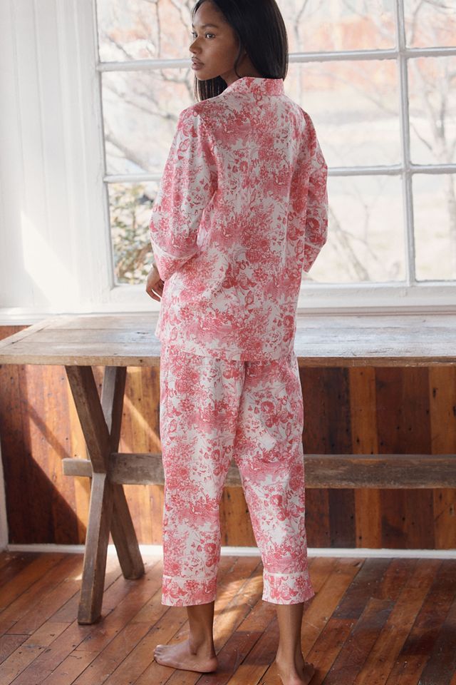 Papinelle Toile De Jouy 100% Cotton Crop Pajama Set #3