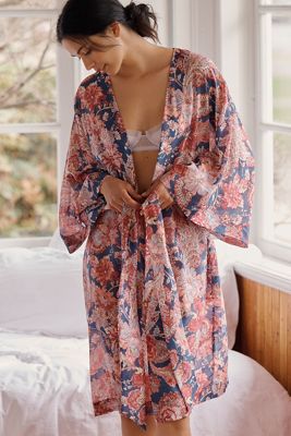 Papinelle Ella Midi Cotton-Silk Robe