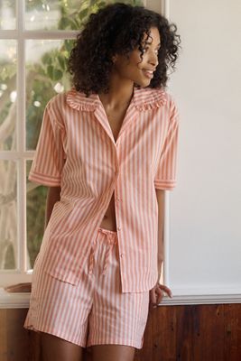 Papinelle Butterscotch Cotton Poplin Top and Shorts Pajama Set