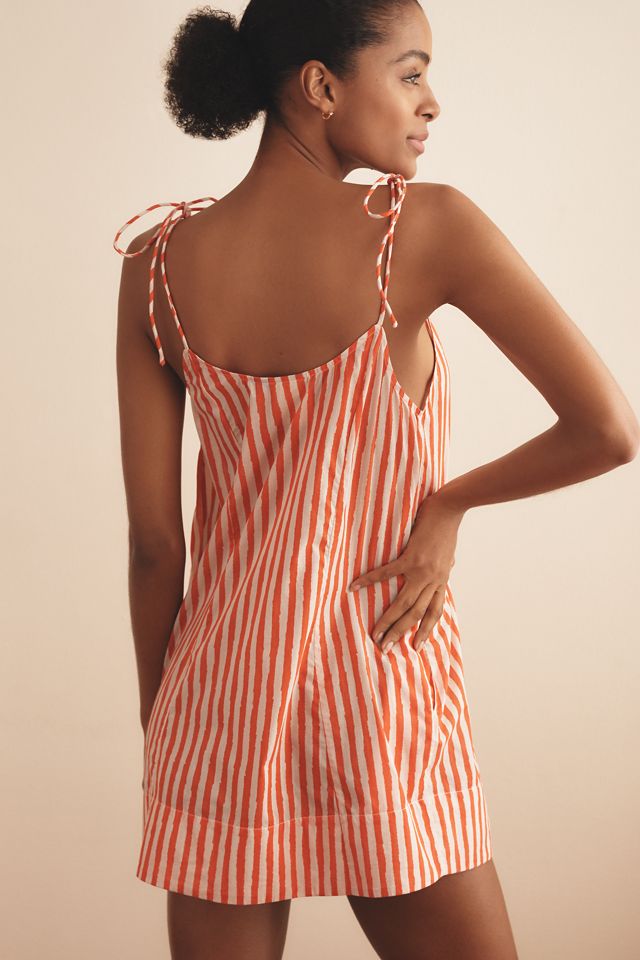 Farm Rio x Anthropologie Tie-Strap Mini Nap Dress