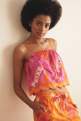 Farm Rio X Anthropologie Printed Scallop-hem Swing Cami