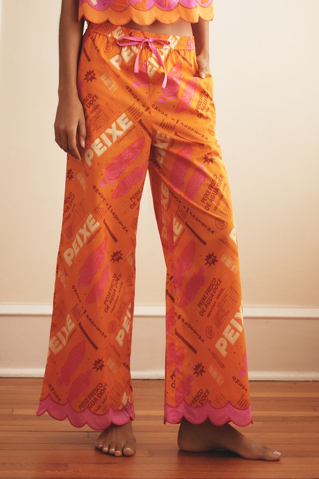 Farm Rio x Anthropologie Printed Scallop-Hem Wide-Leg Pants #1