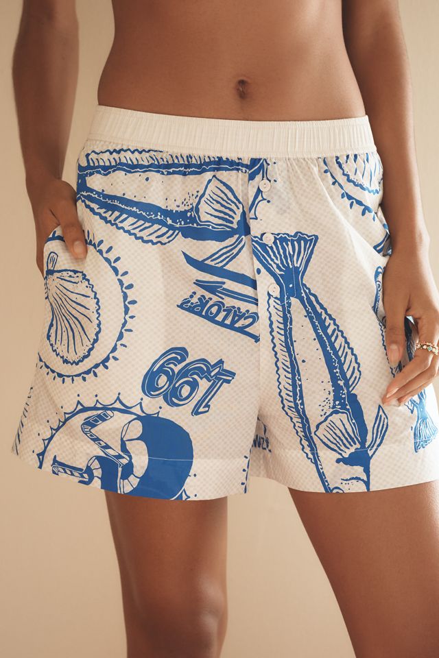 Farm Rio x Anthropologie Printed Cotton Boxer Shorts #1