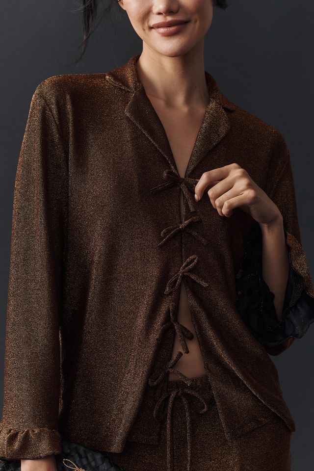 Waverles Shimmer Bow Pajama Set #2