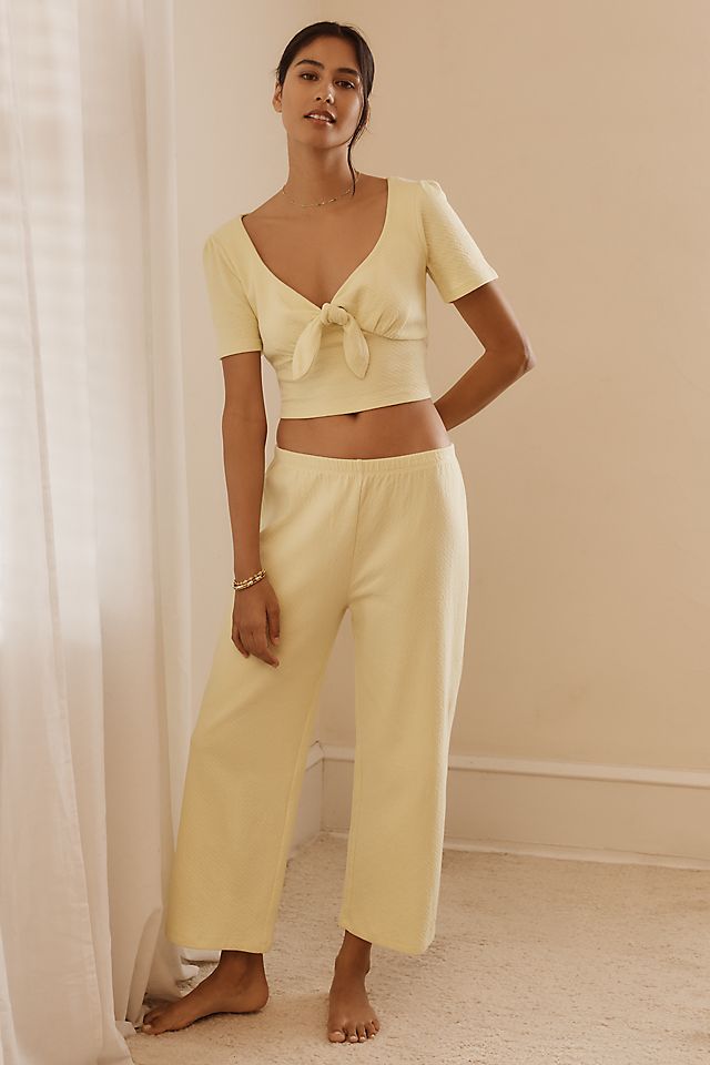 Morgan Satin Wide Leg Pants Crop Top Set Morgan Satin Wide Leg Pants Crop Top Set