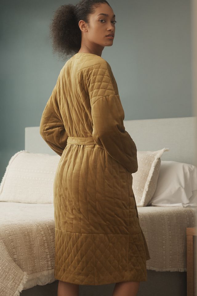 By Anthropologie Velvet Quilted Robe #1