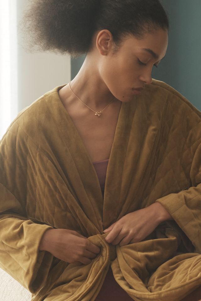 By Anthropologie Velvet Quilted Robe #2